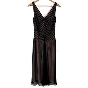 Talbots Black/Pale Pink 100% Silk Elegant Lingerie Like Dress Size 6